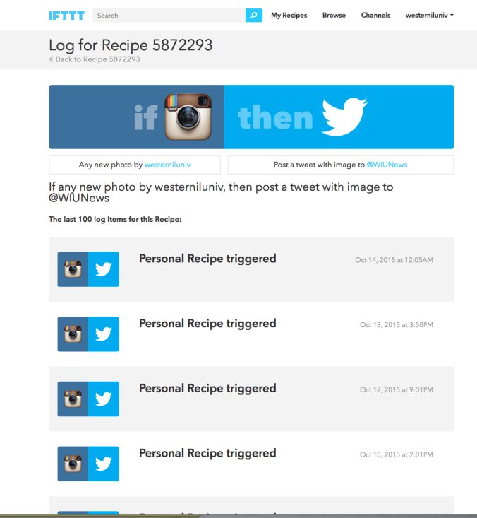 WIU Instagram to Twitter