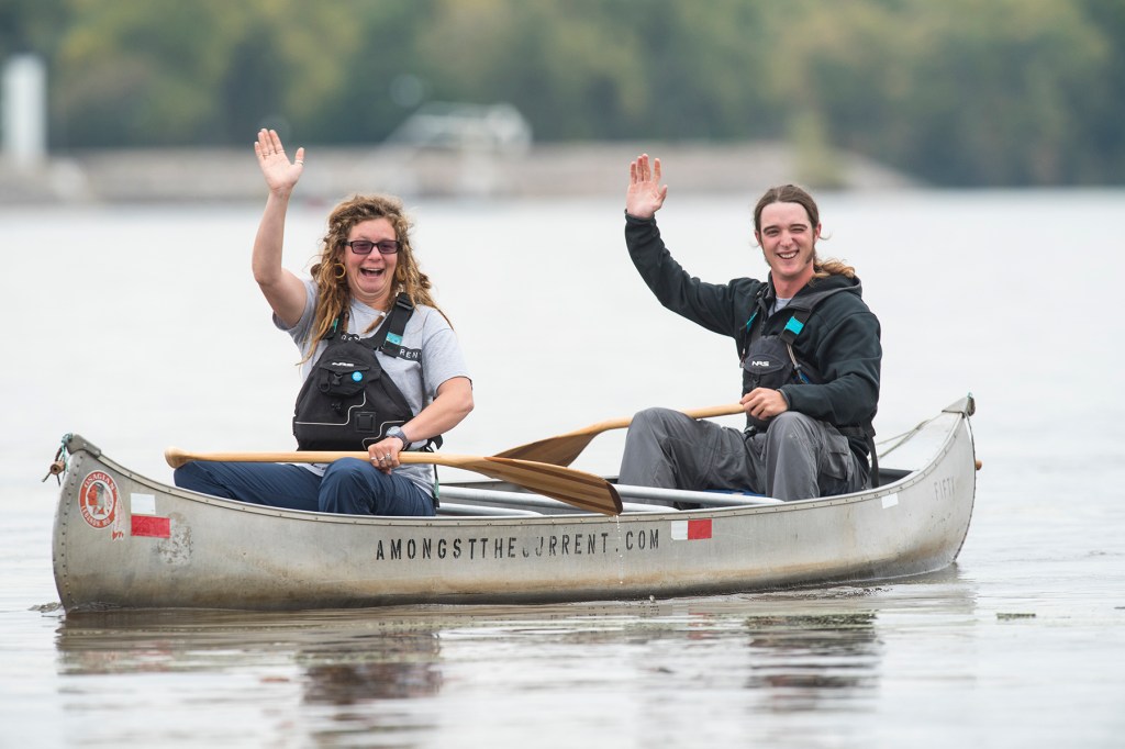  Western Illinois University Department of Recreation, Park and Tourism Administration (RPTA) alumni Haley Brasile and Cody Presny. It was clear from their wide smiles and zealous waves from their canoe that the couple was about to encounter people they love waiting for them along the Mighty Mississippi. 